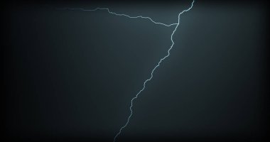 Gerçekçi yansımalar siyah bir zemin üzerine yıldırım