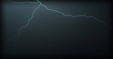 Gerçekçi yansımalar siyah bir zemin üzerine yıldırım