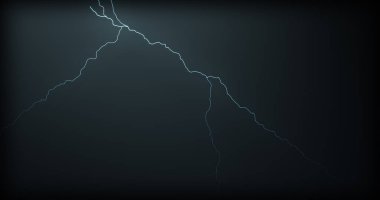 Gerçekçi yansımalar siyah bir zemin üzerine yıldırım