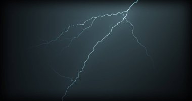 Gerçekçi yansımalar siyah bir zemin üzerine yıldırım