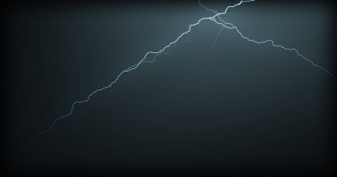 Gerçekçi yansımalar siyah bir zemin üzerine yıldırım