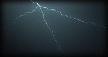 Gerçekçi yansımalar siyah bir zemin üzerine yıldırım
