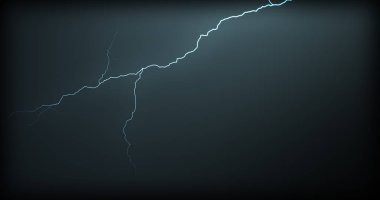 Gerçekçi yansımalar siyah bir zemin üzerine yıldırım