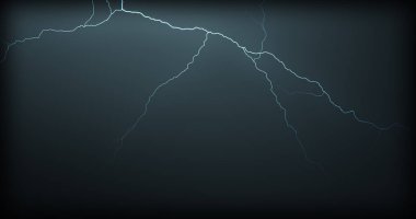 Gerçekçi yansımalar siyah bir zemin üzerine yıldırım