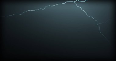 Gerçekçi yansımalar siyah bir zemin üzerine yıldırım