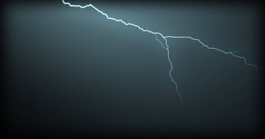 Gerçekçi yansımalar siyah bir zemin üzerine yıldırım