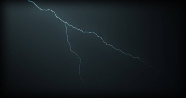 Gerçekçi yansımalar siyah bir zemin üzerine yıldırım