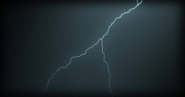 Gerçekçi yansımalar siyah bir zemin üzerine yıldırım