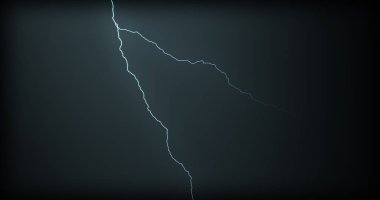 Gerçekçi yansımalar siyah bir zemin üzerine yıldırım