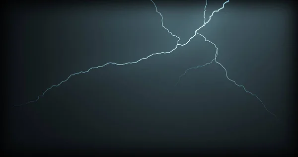 Lightning Strikes Black Background Realistic Reflections — Stock Photo, Image