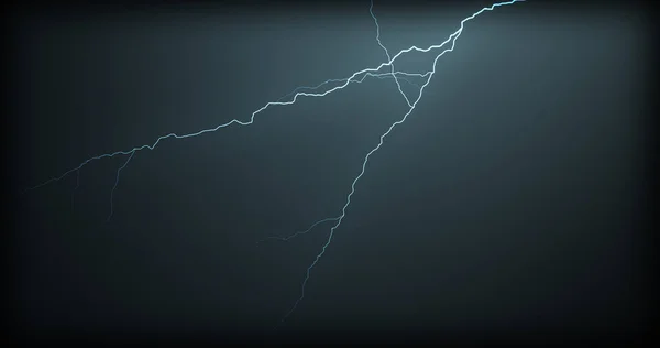 Lightning Strikes Black Background Realistic Reflections — Stock Photo, Image