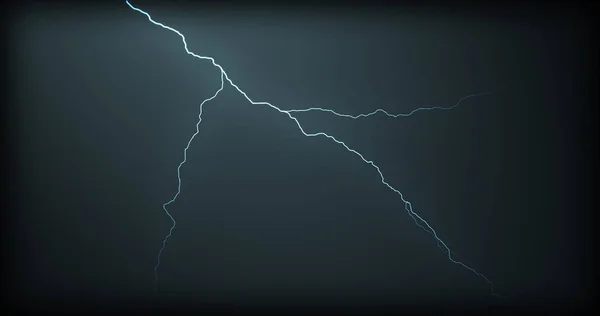 Lightning Strikes Black Background Realistic Reflections — Stock Photo, Image