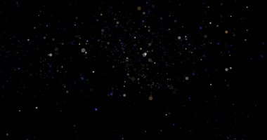 Siyah arkaplanda uçan toz parçacıkları