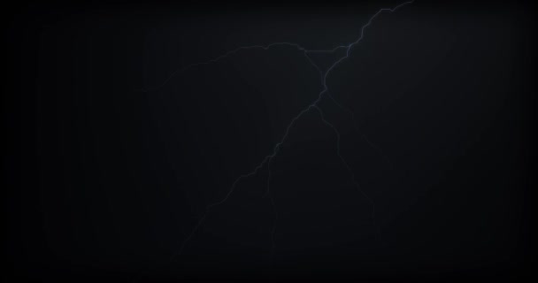 Blitz Schlägt Auf Schwarzem Hintergrund Mit Realistischen Reflexionen Ein — Stockvideo