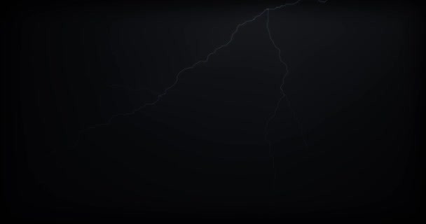 Lightning Strikes Een Zwarte Achtergrond Met Realistische Reflecties — Stockvideo