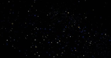 Siyah arkaplanda uçan toz parçacıkları