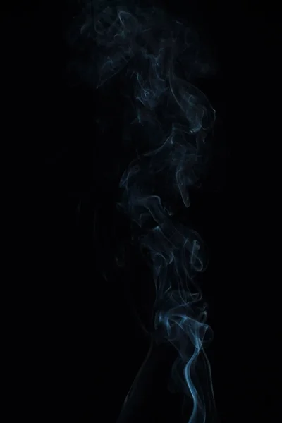 White Smoke Texture Black Background — Stock Photo, Image