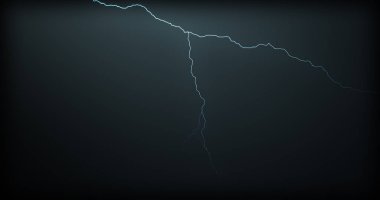 Gerçekçi yansımalar siyah bir zemin üzerine yıldırım
