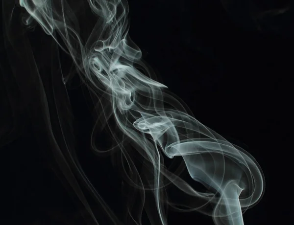 White Smoke Texture Black Background — Stock Photo, Image