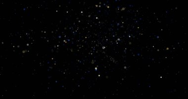 Siyah arkaplanda uçan toz parçacıkları