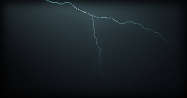 Gerçekçi yansımalar siyah bir zemin üzerine yıldırım