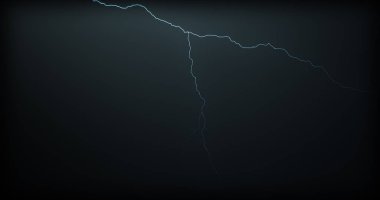Gerçekçi yansımalar siyah bir zemin üzerine yıldırım