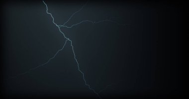 Gerçekçi yansımalar siyah bir zemin üzerine yıldırım