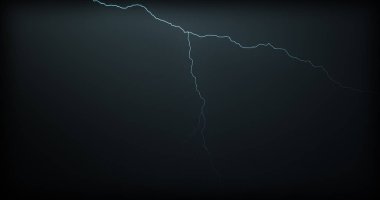 Gerçekçi yansımalar siyah bir zemin üzerine yıldırım