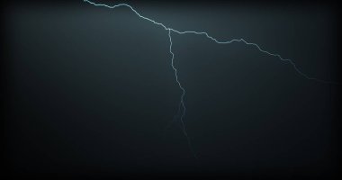 Gerçekçi yansımalar siyah bir zemin üzerine yıldırım