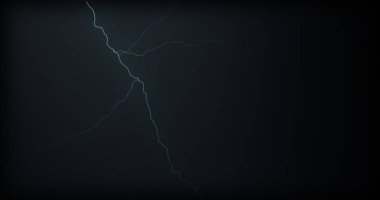 Gerçekçi yansımalar siyah bir zemin üzerine yıldırım