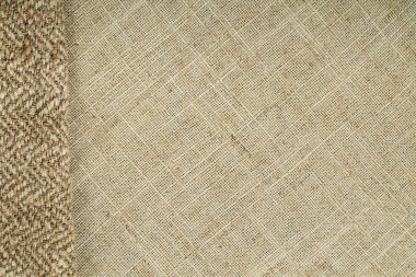 Doğal Keten Malzeme Tekstil Kumaş Döşeme Arkaplanı