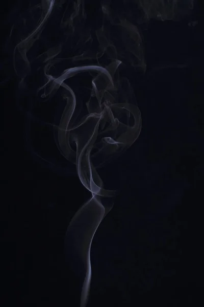 White Smoke Texture Black Background — Stock Photo, Image