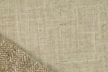 Doğal Keten Malzeme Tekstil Kumaş Döşeme Arkaplanı