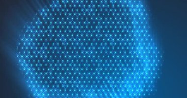 Mavi arka plan üzerinde soyut üçgen parçacıklar