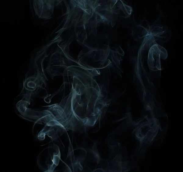 Abstract White Smoke Texture Black Background — Stock Photo, Image