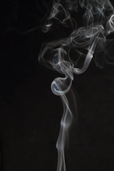 Textura Fumaça Branca Abstrata Sobre Fundo Preto — Fotografia de Stock