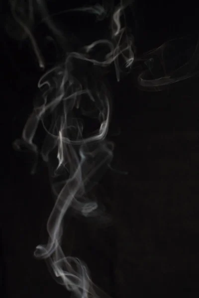 Abstraktní Bílá Kouře Textura Černém Pozadí — Stock fotografie