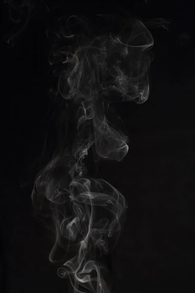Abstraktní Bílá Kouře Textura Černém Pozadí — Stock fotografie