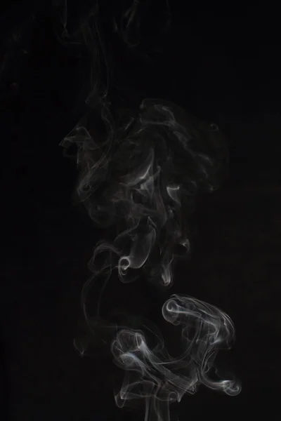 Abstract White Smoke Texture Black Background — Stock Photo, Image