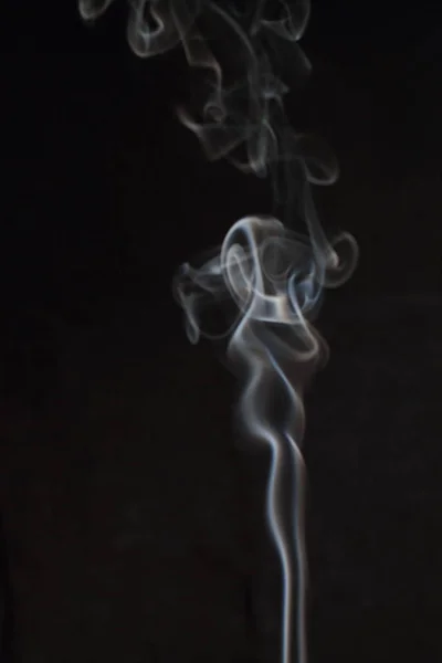 Abstract White Smoke Texture Black Background — Stock Photo, Image