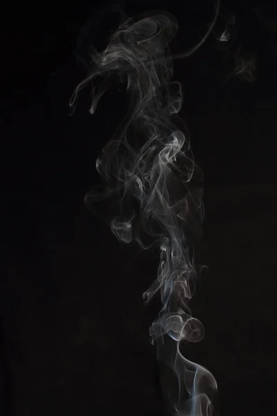 Abstract White Smoke Texture Black Background — Stock Photo, Image