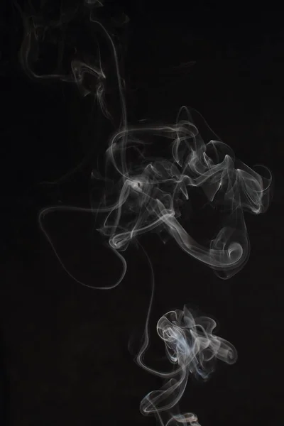 Abstrakcja Biały Dym Tekstury Czarnym Tle — Zdjęcie stockowe