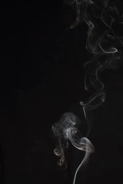 Abstract White Smoke Texture Black Background — Stock Photo, Image