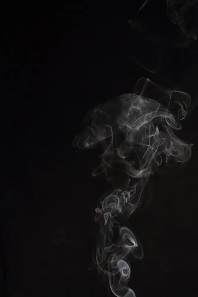 Αφηρημένη Λευκό Καπνό Υφή Μαύρο Φόντο — Φωτογραφία Αρχείου