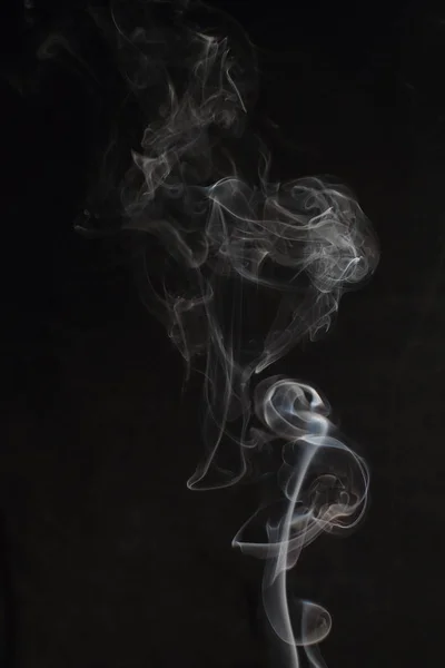 Abstract White Smoke Texture Black Background — Stock Photo, Image