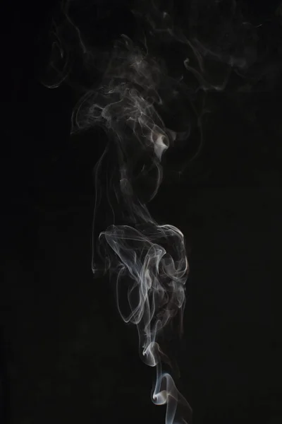 Abstract White Smoke Texture Black Background — Stock Photo, Image