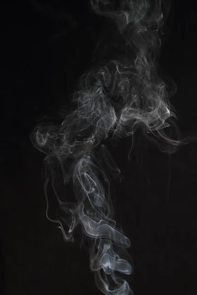 Abstract White Smoke Texture Black Background — Stock Photo, Image