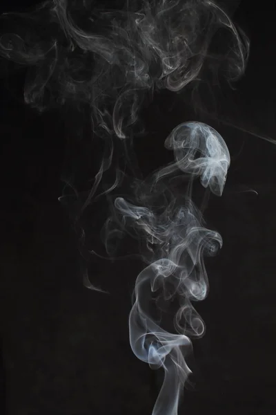 Absztrakt Fehér Füst Textúra Fekete Háttér — Stock Fotó