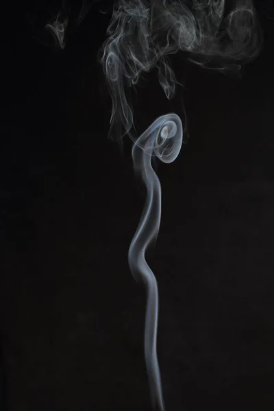 Abstract White Smoke Texture Black Background — Stock Photo, Image