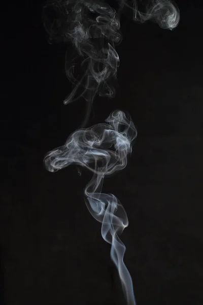 Abstract White Smoke Texture Black Background — Stock Photo, Image